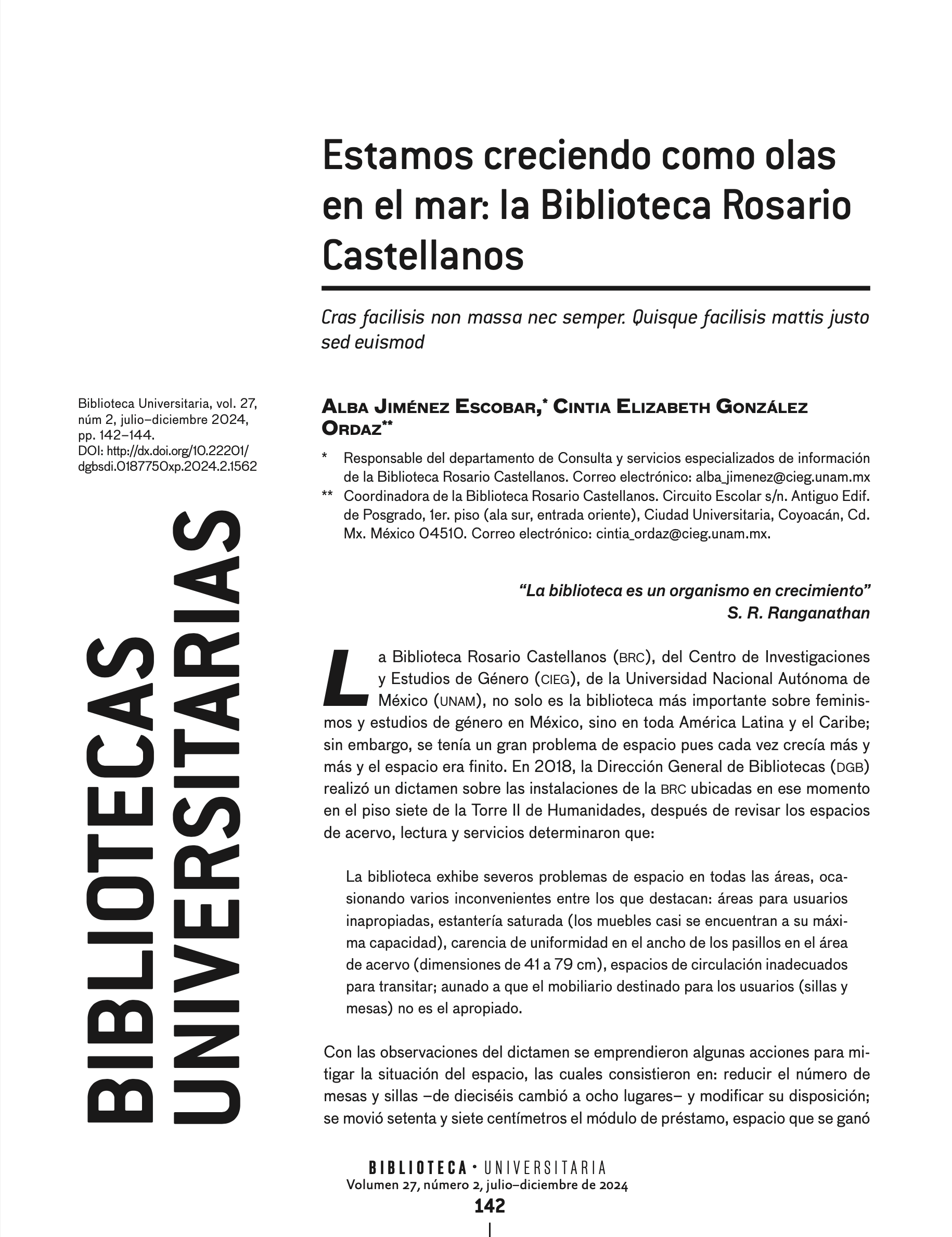 portada de bibliotecas universitarias